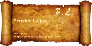 Pruska Lajos névjegykártya